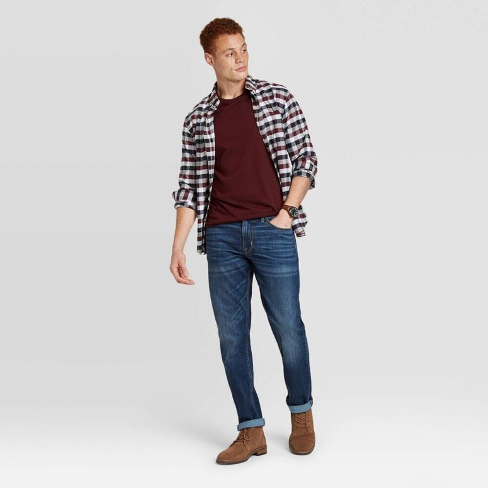 Goodfellow & Co -  Men's Mid Rise Relaxed Leg Athleti Dark Wash - Picture 3 of 3